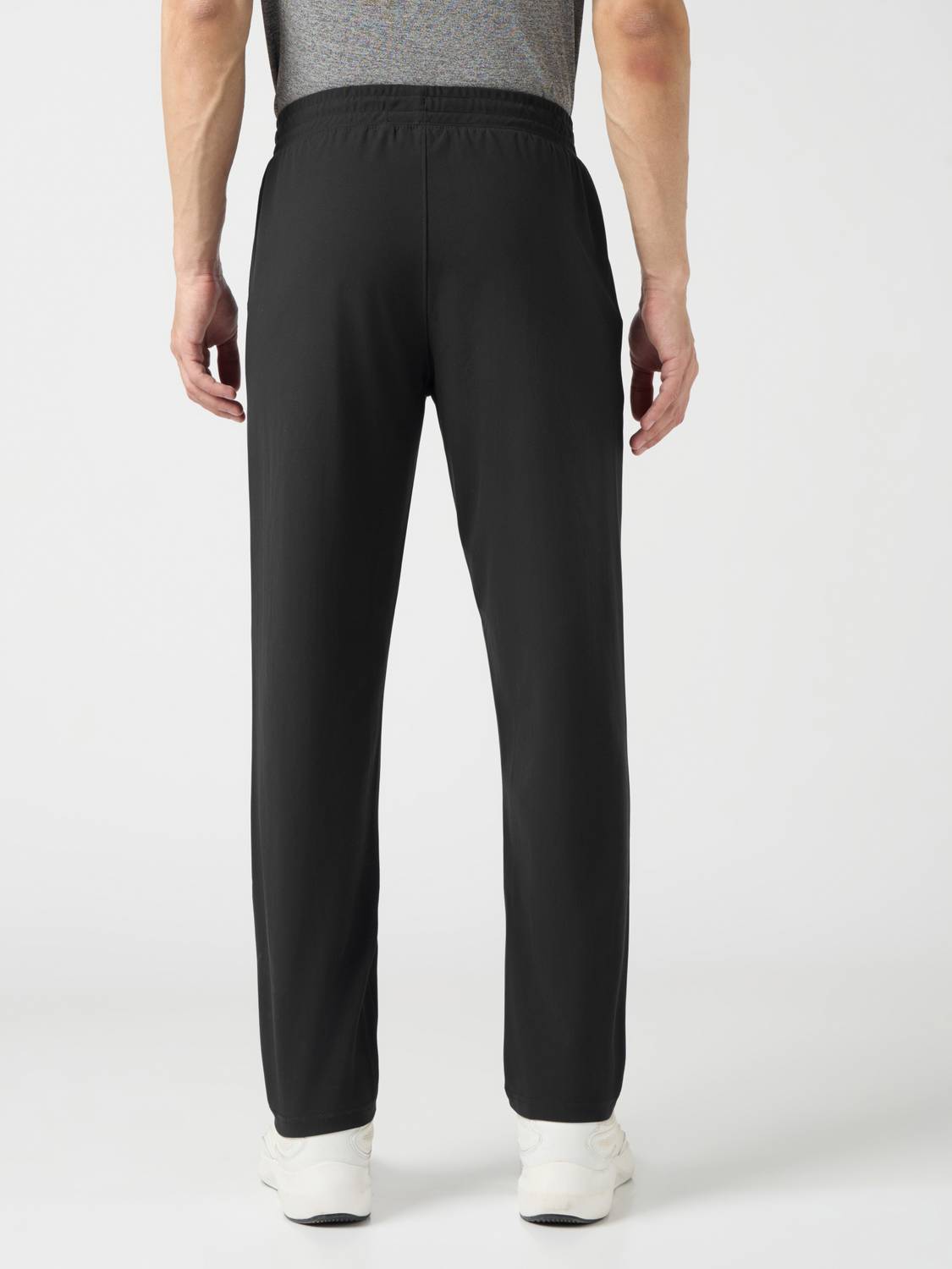 TECHNOSPORT Solid Men Black Track Pants - Image 2