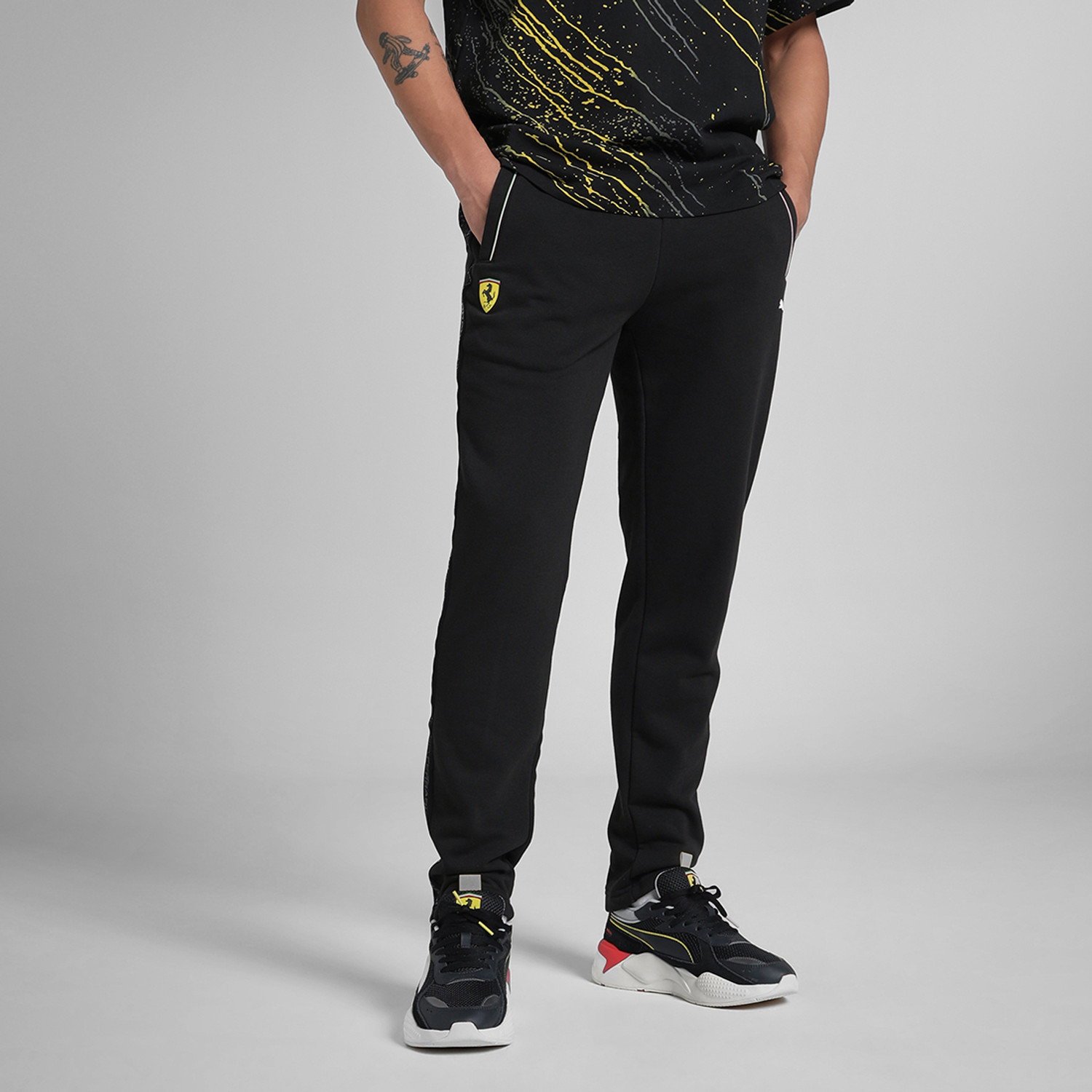 Image of PUMA Solid Men Black Track Pants
