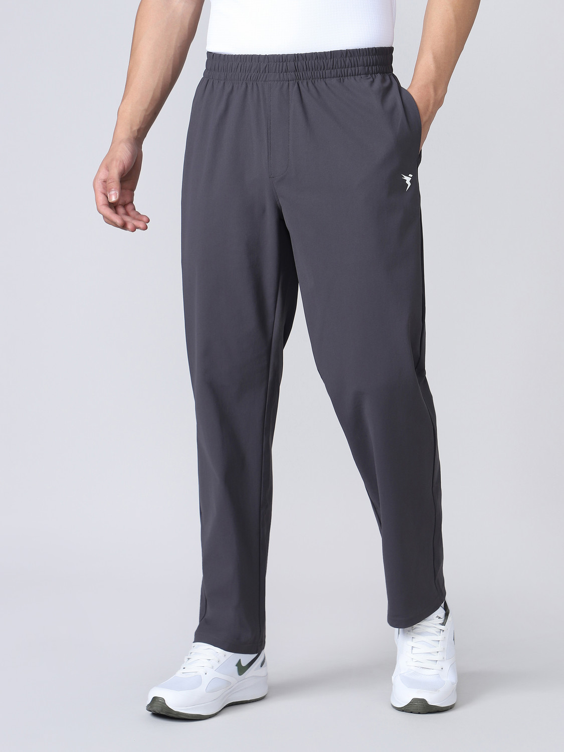 Image of TECHNOSPORT Solid Men Grey Track Pants