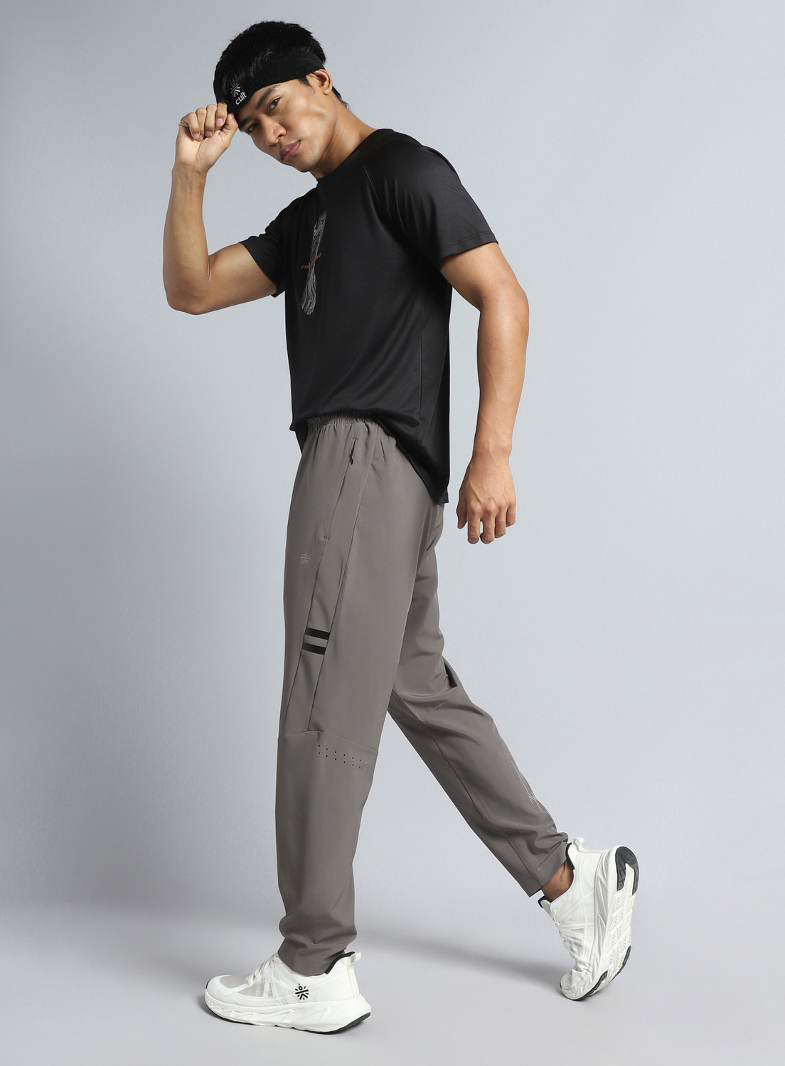 Image of Cult Solid Men Grey Track Pants