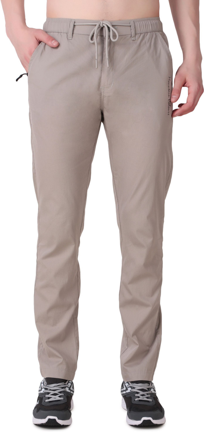 Mountain Colours Solid Men Beige Track Pants