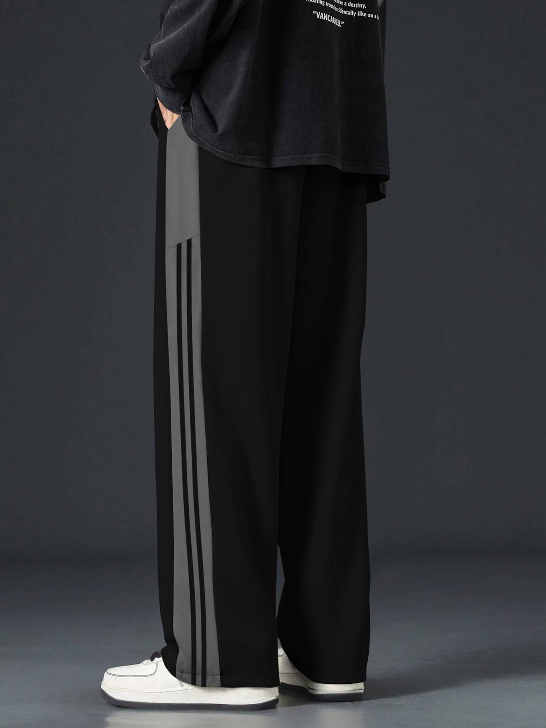 KAJARU Colorblock Men Black Track Pants - Image 2