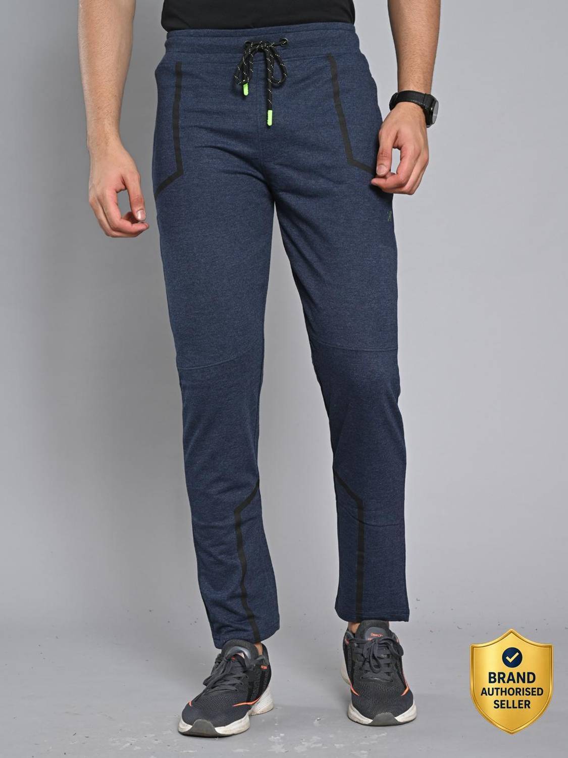 KILLER Geometric Print Men Dark Blue Track Pants - Image 1
