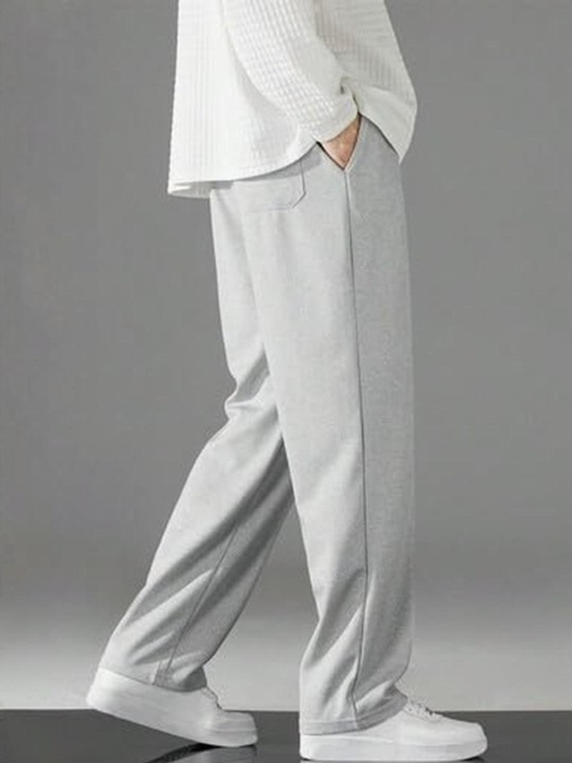 Image of You Forever Solid Men Grey Track Pants