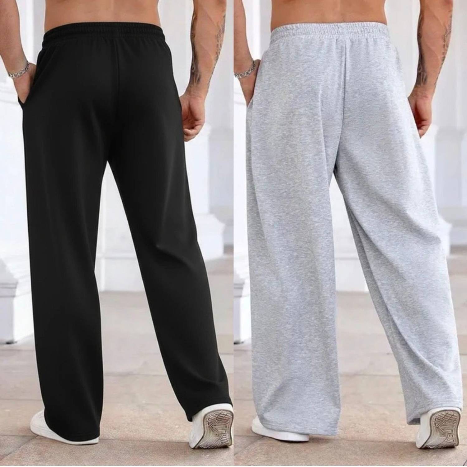 SELL4U Men Grey, Black Track Pants (Pack of 2) - Image 5
