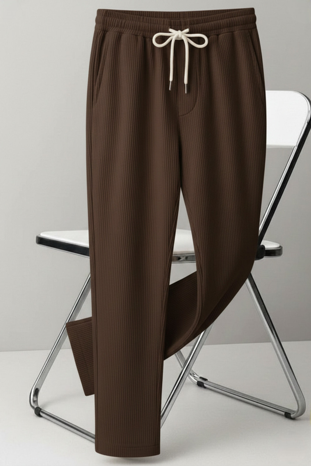 Image of VEXUA Solid Men Brown Track Pants