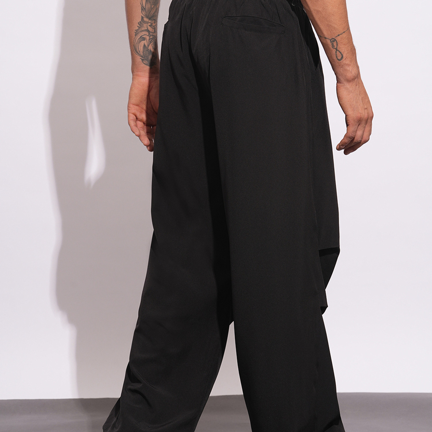 Image of BEING HUMAN Black Easy Fit Chinos For Men By Being Human Clothing Solid Men Black Track Pants