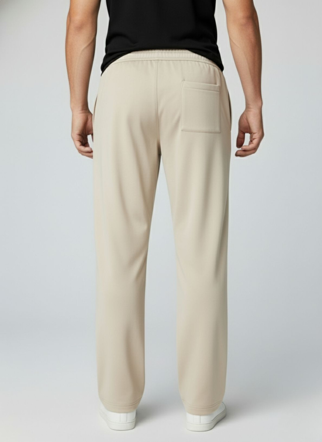 Image of INDICLUB Loose Fit Men Beige Trousers