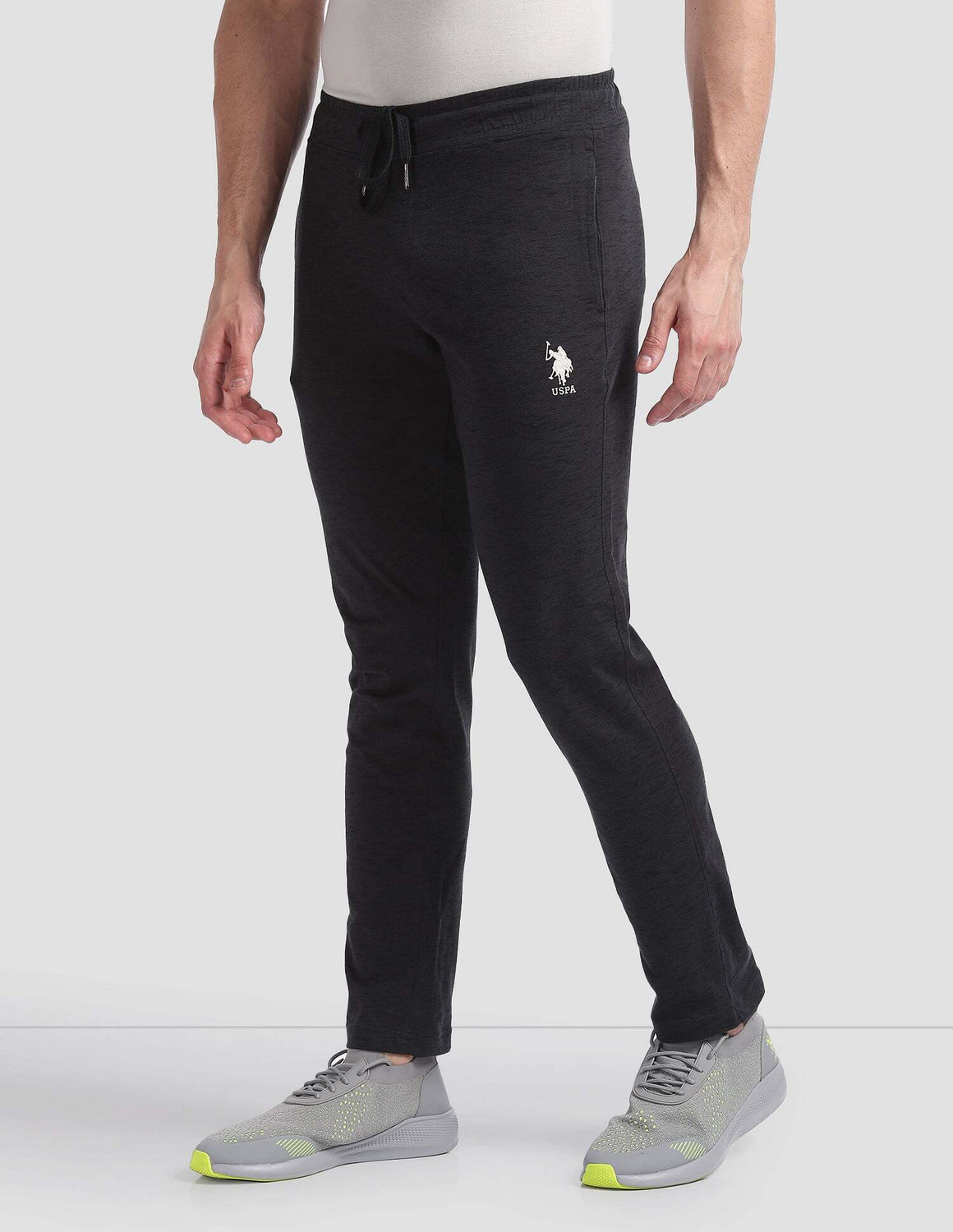 Image of U.S. POLO ASSN. Solid Men Grey Track Pants