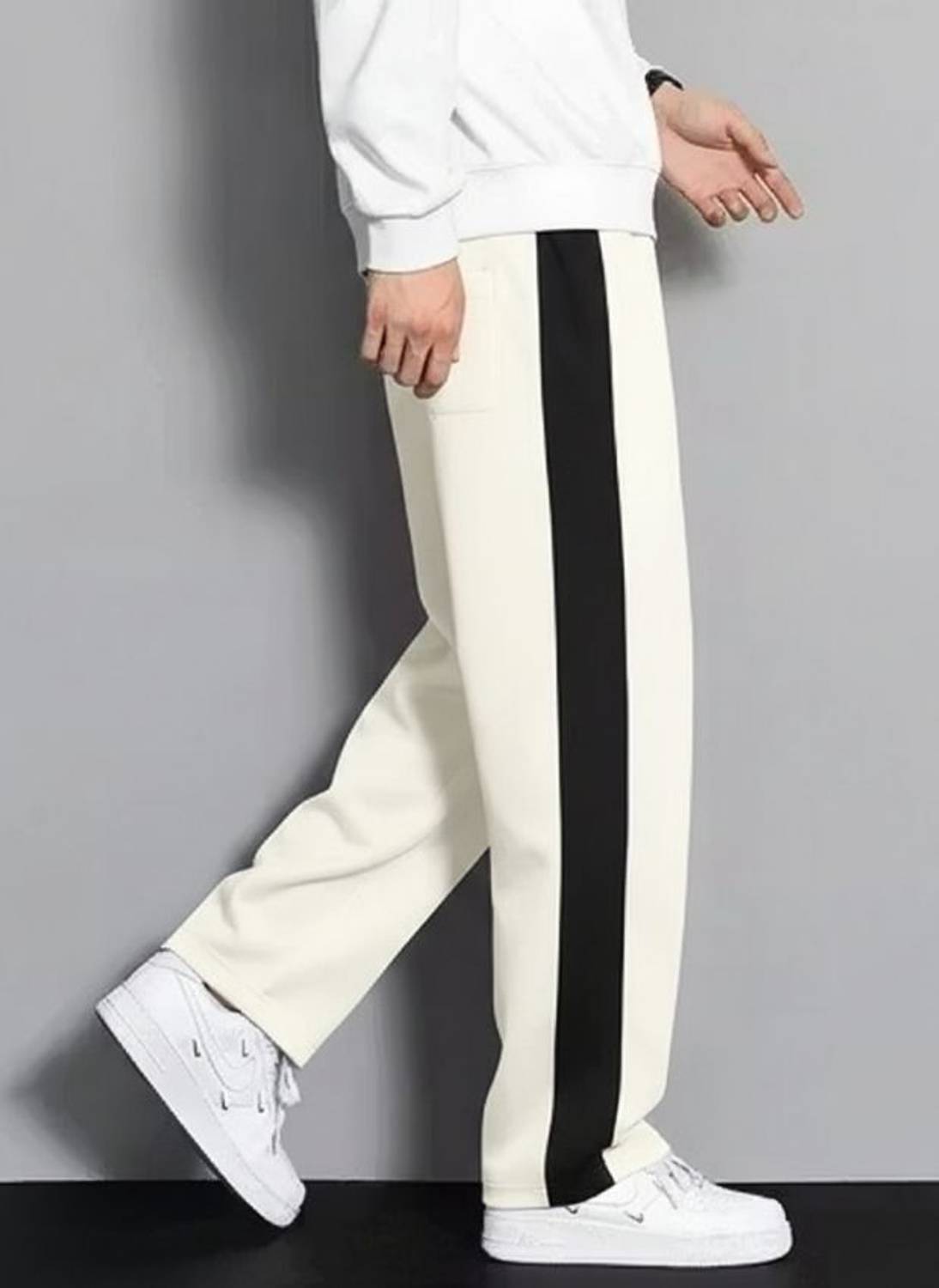 STITCHCOUNTER Men's White, Black Track Pants Pack of 2 - Image 3