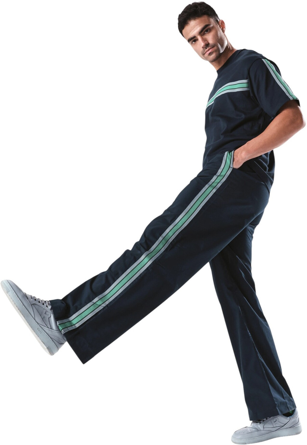 Image of RARE RABBIT Solid Men Dark Blue Track Pants