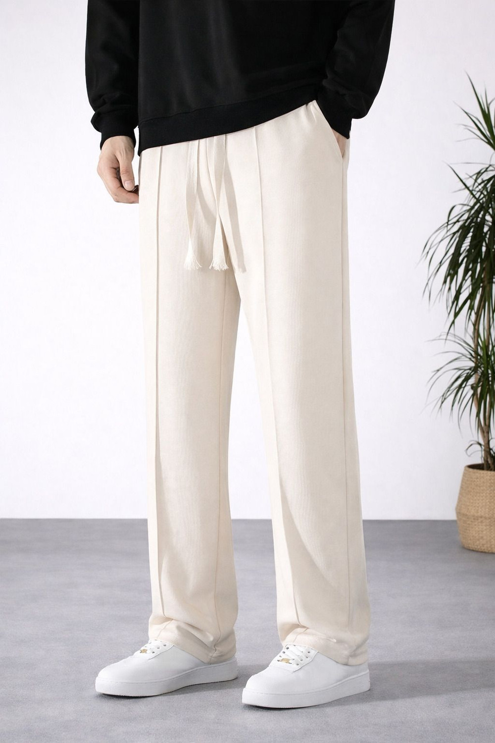 Image of Paralians Solid Men Beige Track Pants
