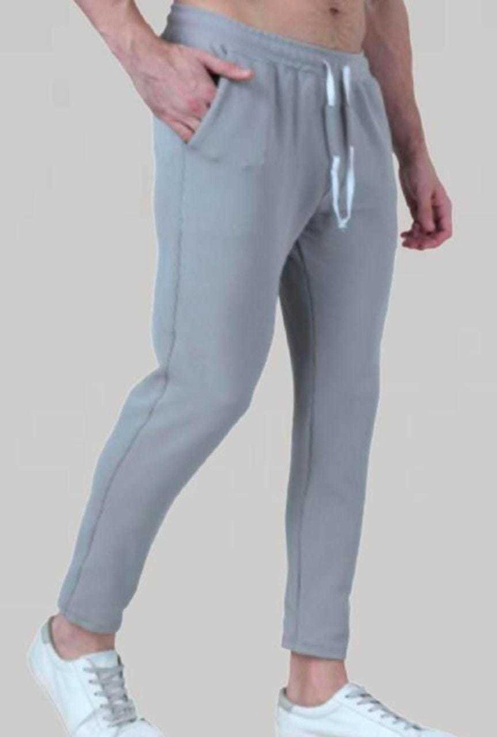Image of MAs fashion Solid Men Grey Track Pants