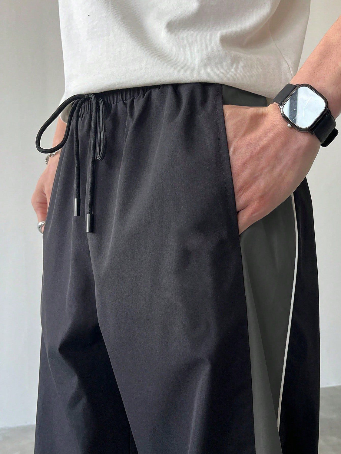 Image of The Modern Soul Self Design Men Black Track Pants