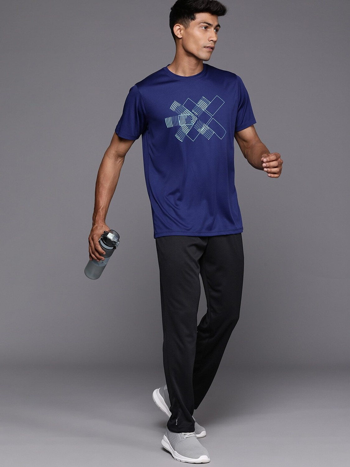 Image of HRX by Hrithik Roshan Solid Men Black Track Pants