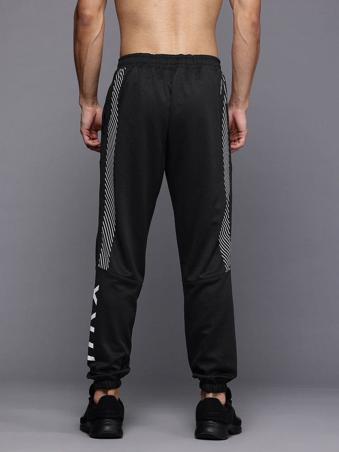 Image of HRX by Hrithik Roshan Printed Men Black Track Pants