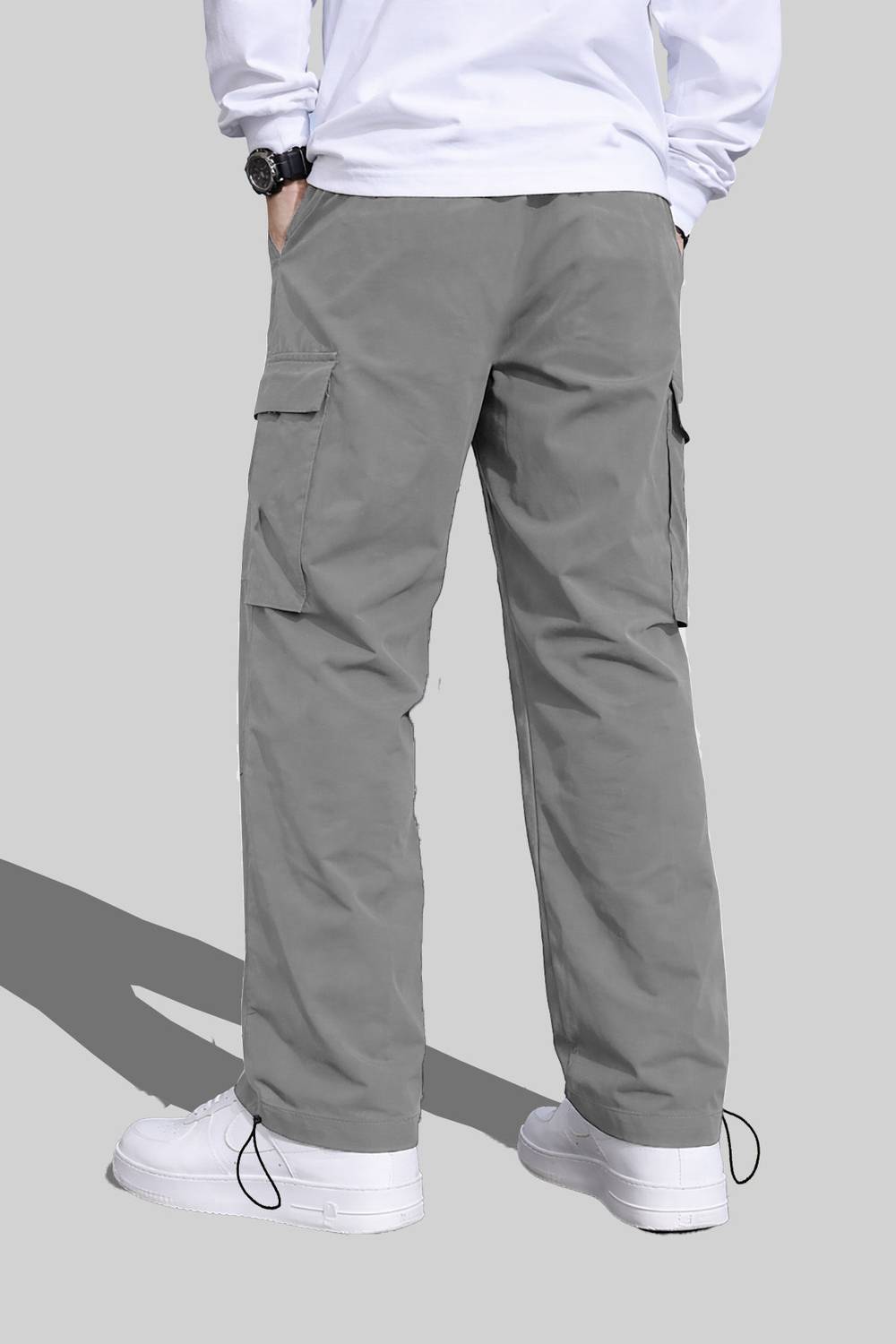 PRAVAHA Men Grey Track Pants - Image 3