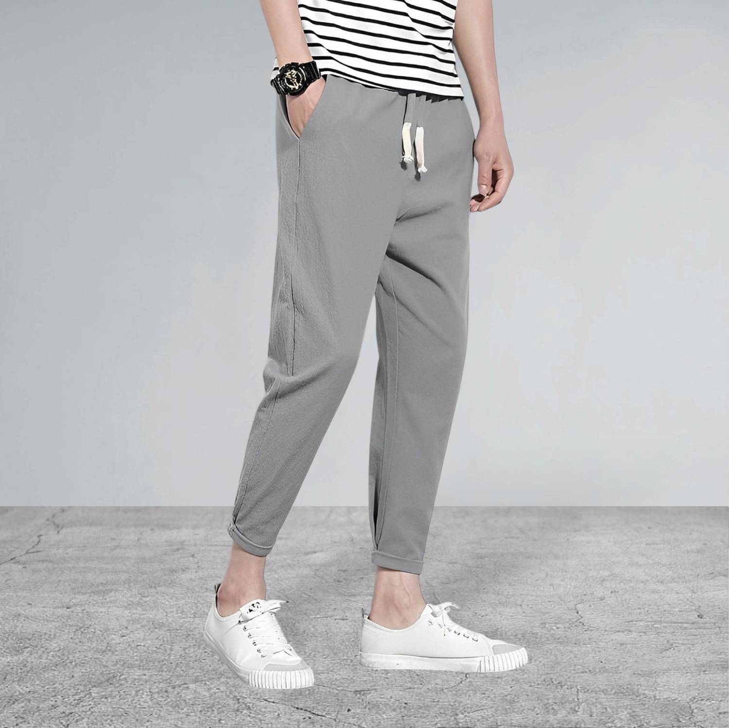 AviraEnterprise Striped Men & Women Grey Track Pants