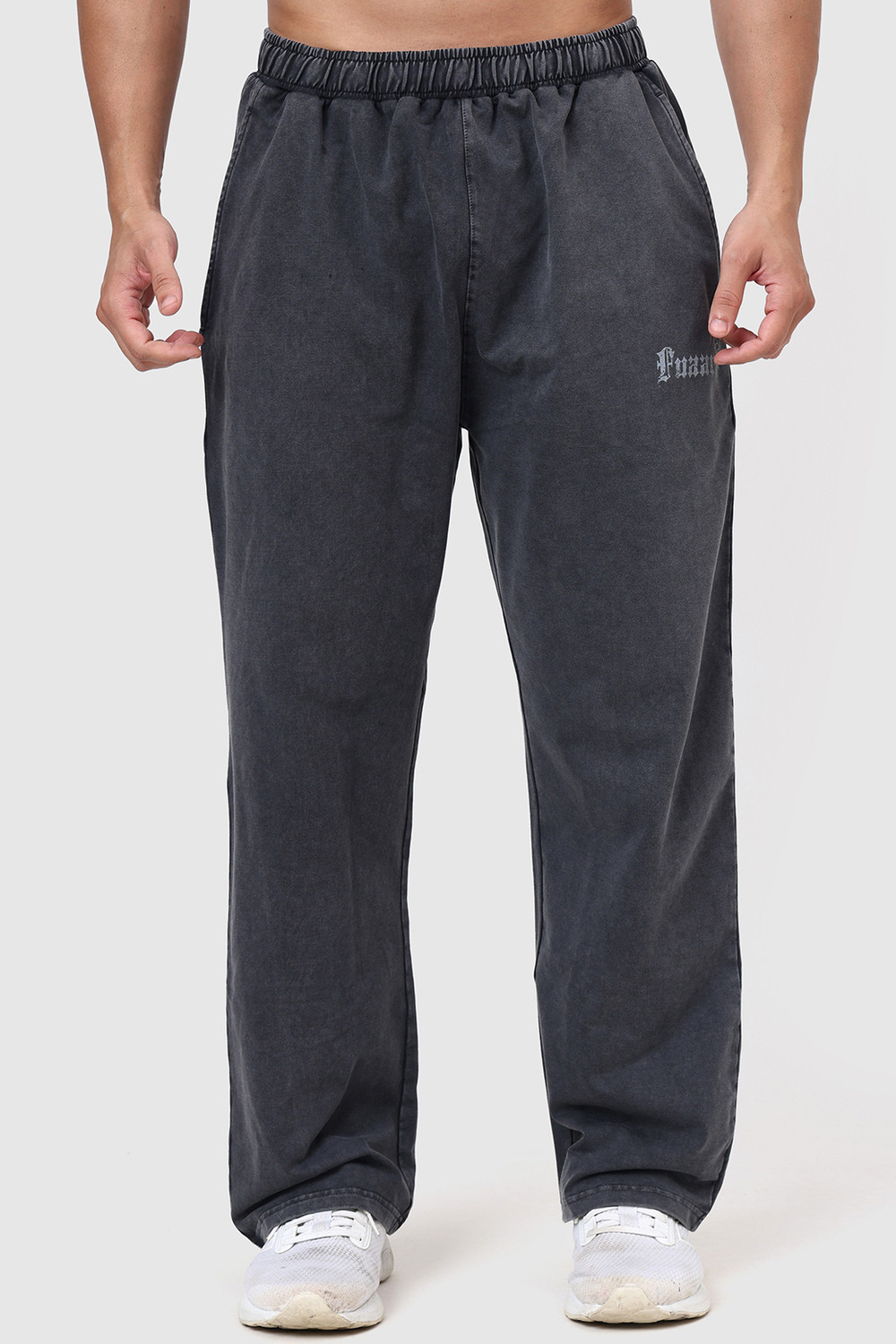 Image of FuaarK Solid Men Grey Track Pants
