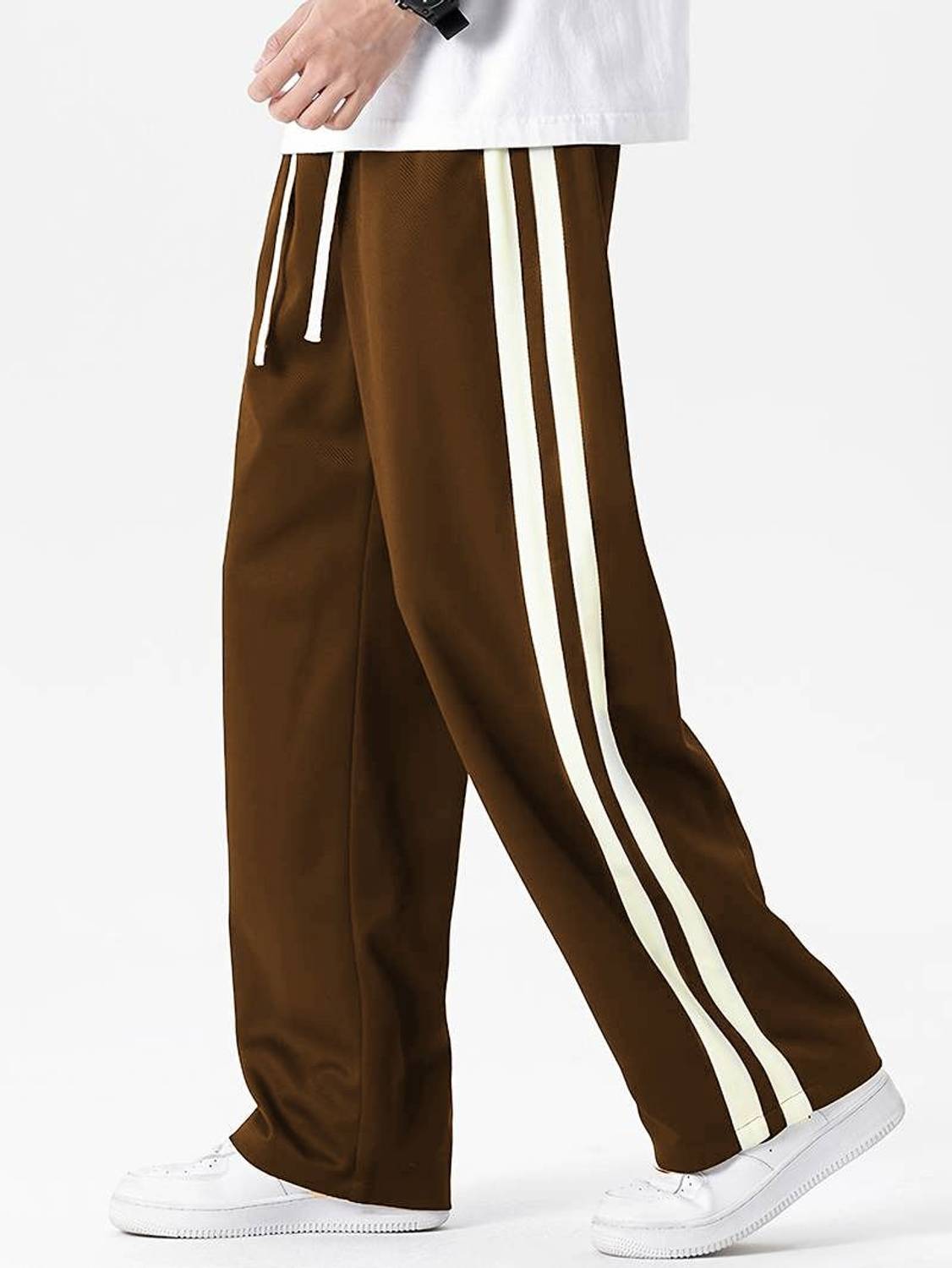 DL Fashion Striped Brown Track Pants - Image 4