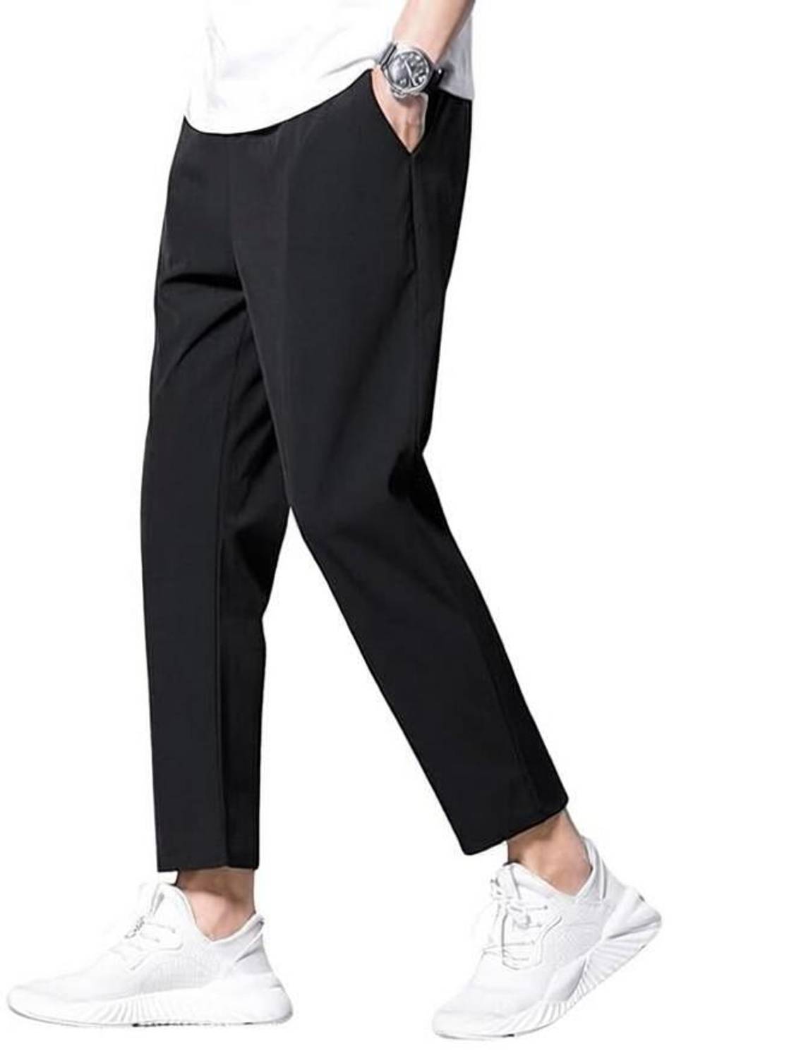 BTMZ Solid Men & Women Black Track Pants