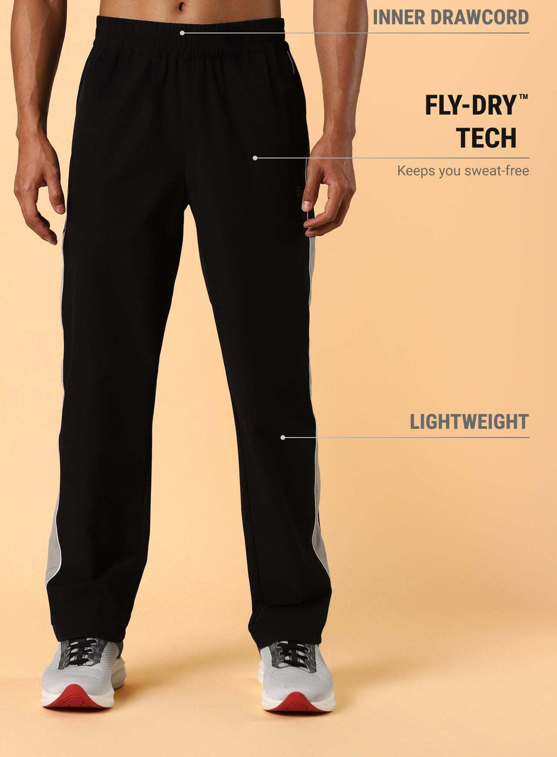 Image of Cult Striped Men Black Track Pants
