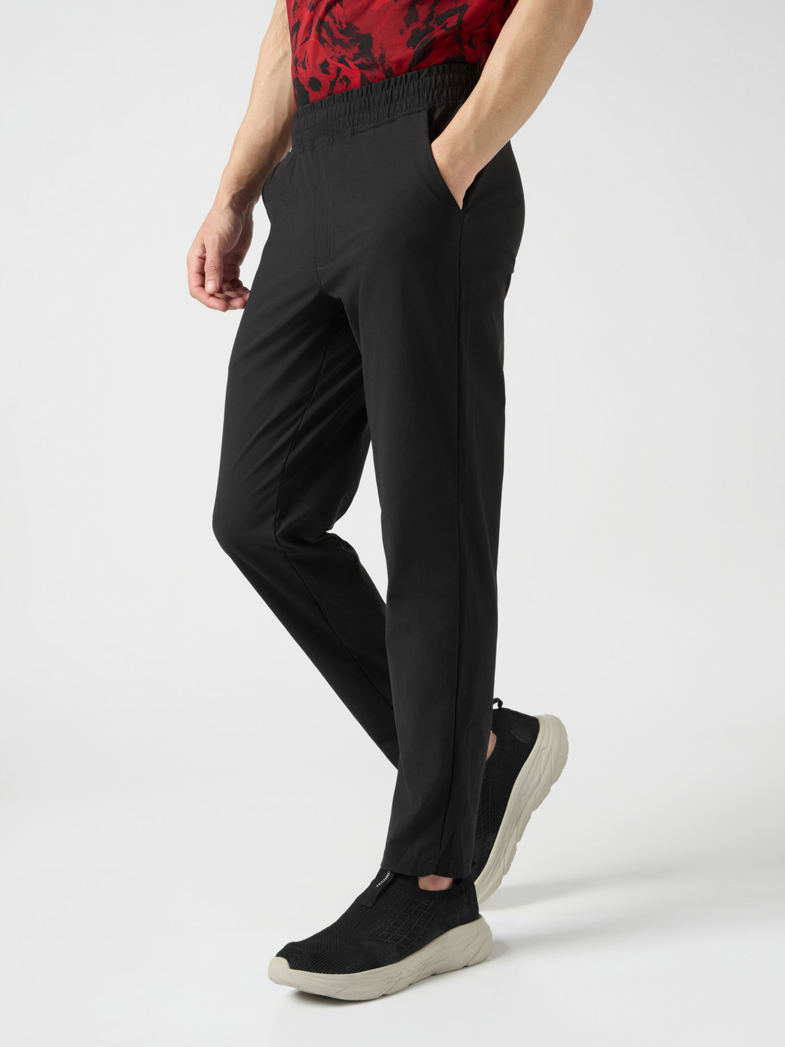 Image of TECHNOSPORT Solid Men Black Track Pants