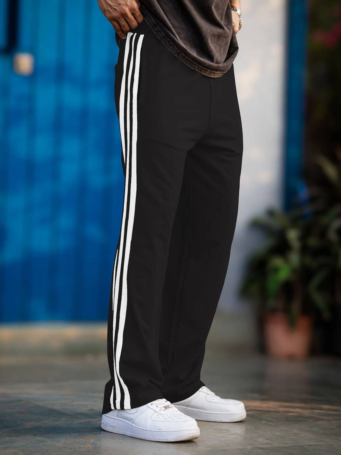 FOXTER Black Men's Striped Track Pants - Image 4