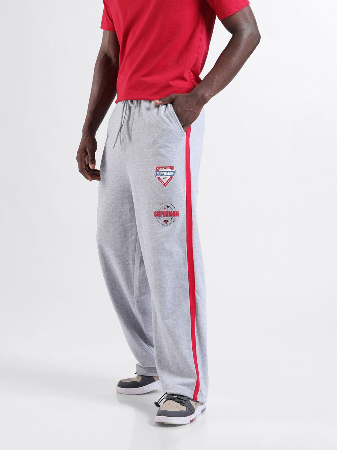Image of The Indian Garage Co. Printed Men Grey Track Pants