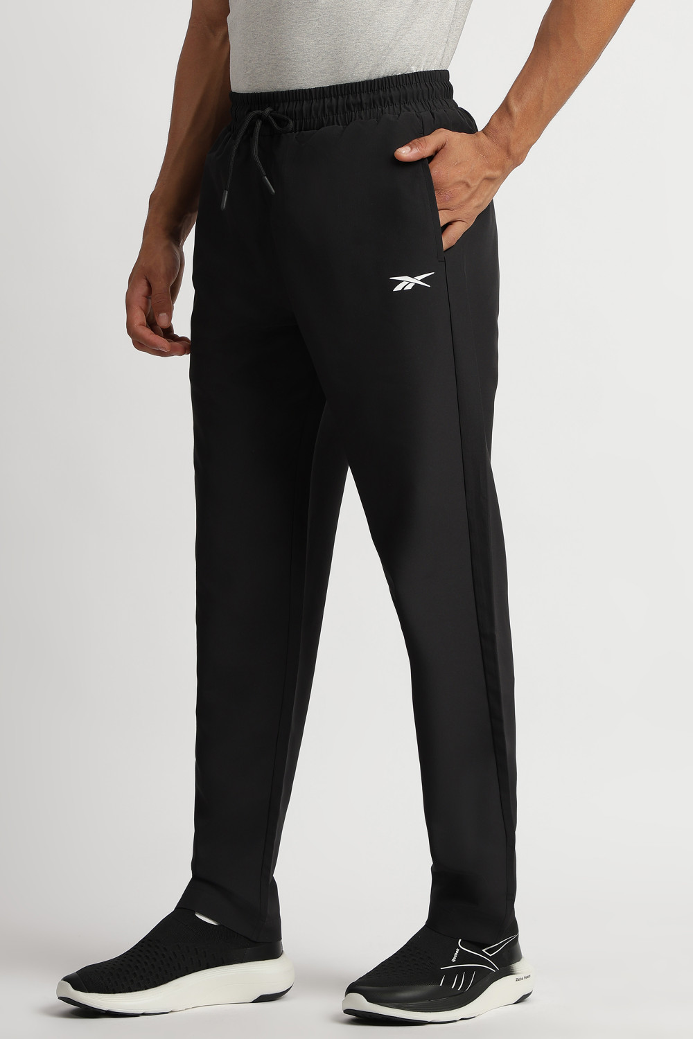 Image of REEBOK Printed Men Black Track Pants