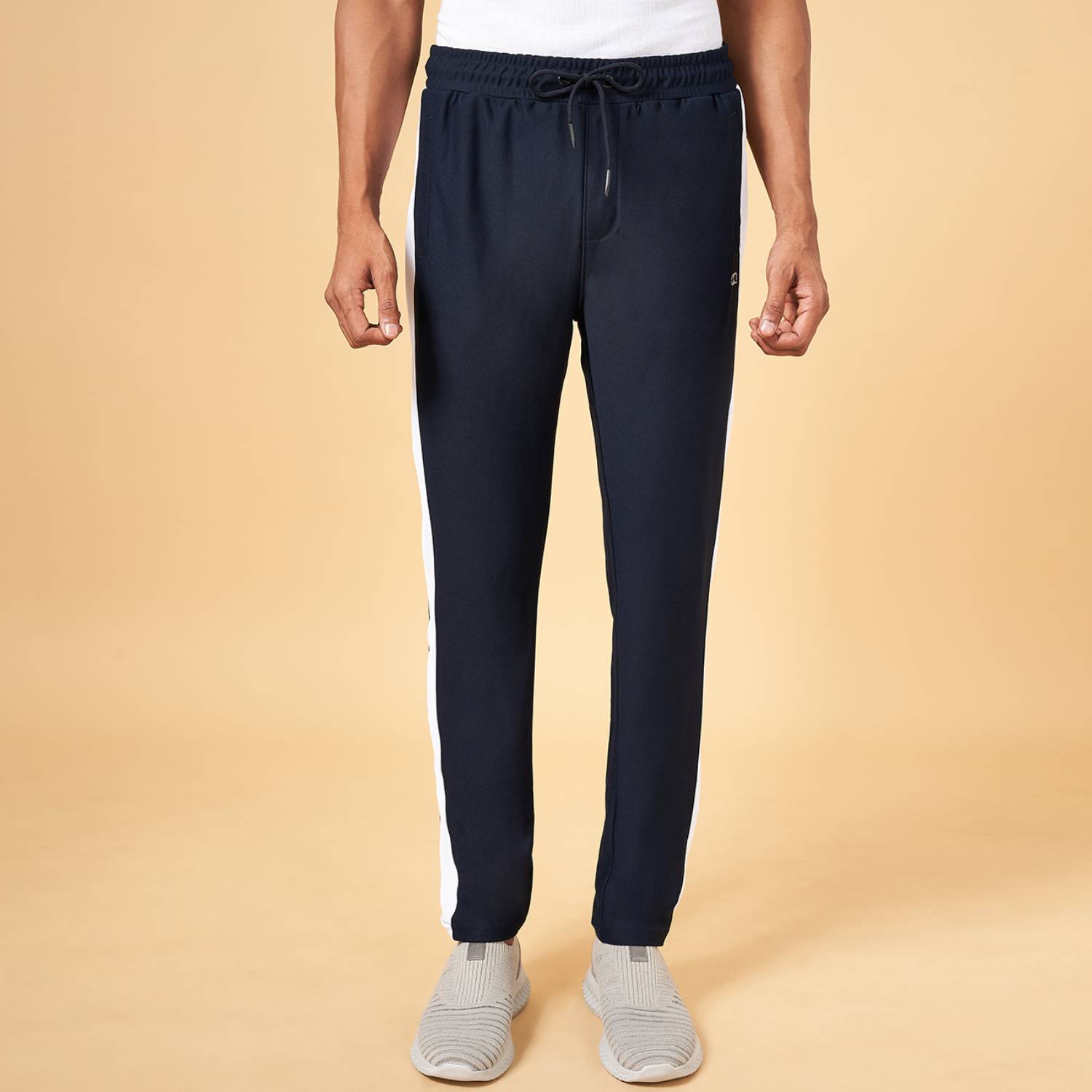 Ajile By Pantaloons Striped Men Dark Blue Track Pants