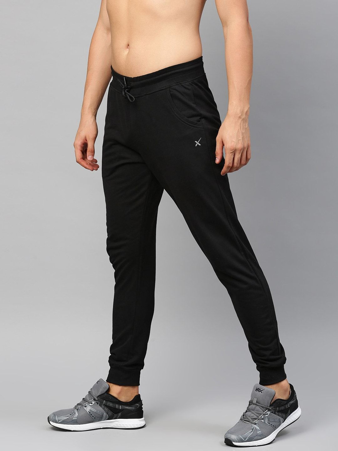 Image of HRX by Hrithik Roshan Solid Men Black Track Pants