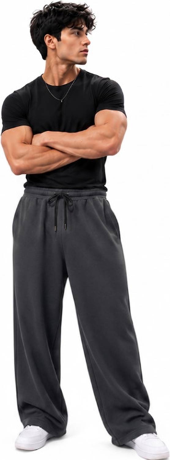 NAVII Solid Men Grey Track Pants - Image 3