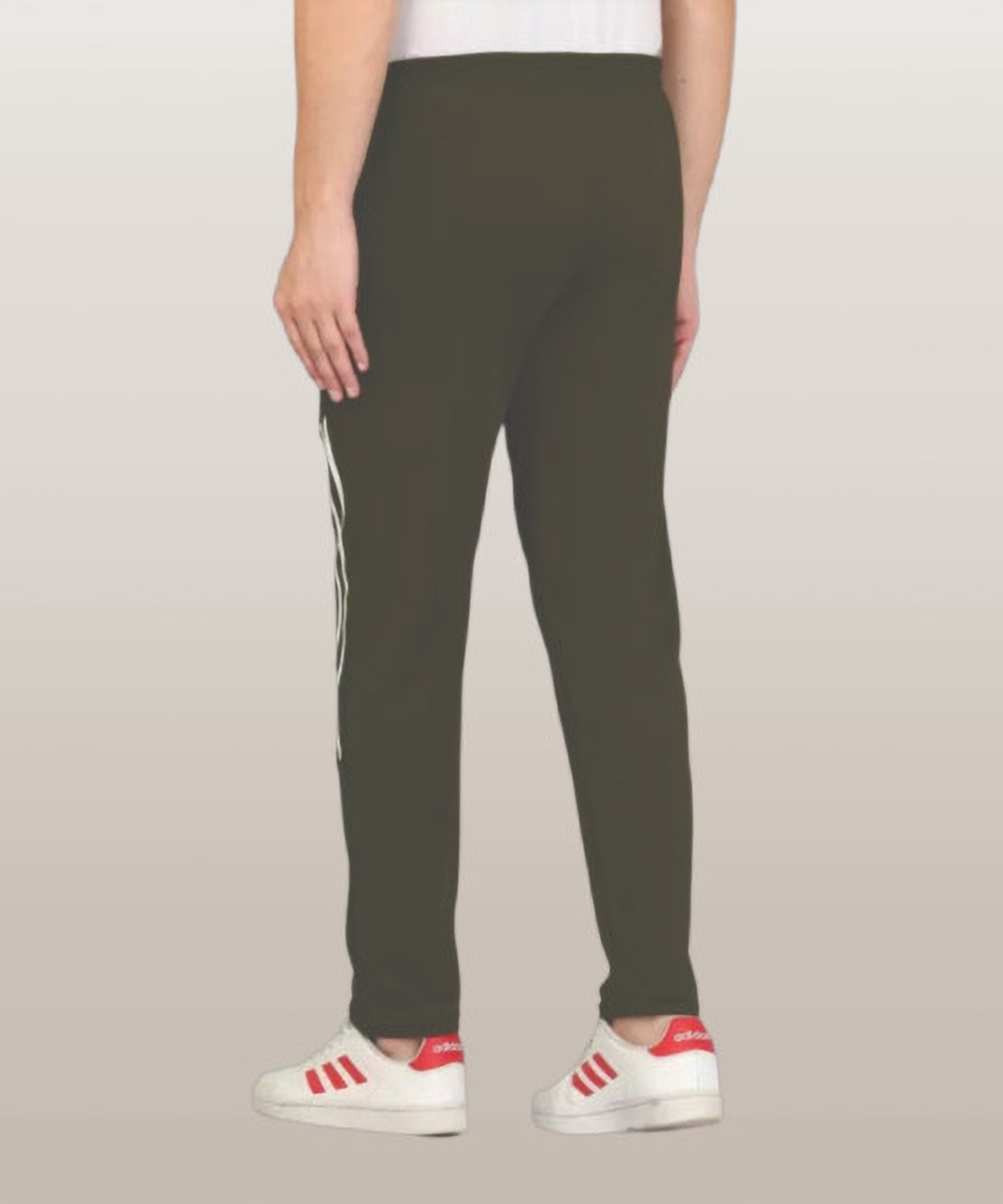 Image of OHGORY Pack of 2 Men Striped Green, Black Track Pants