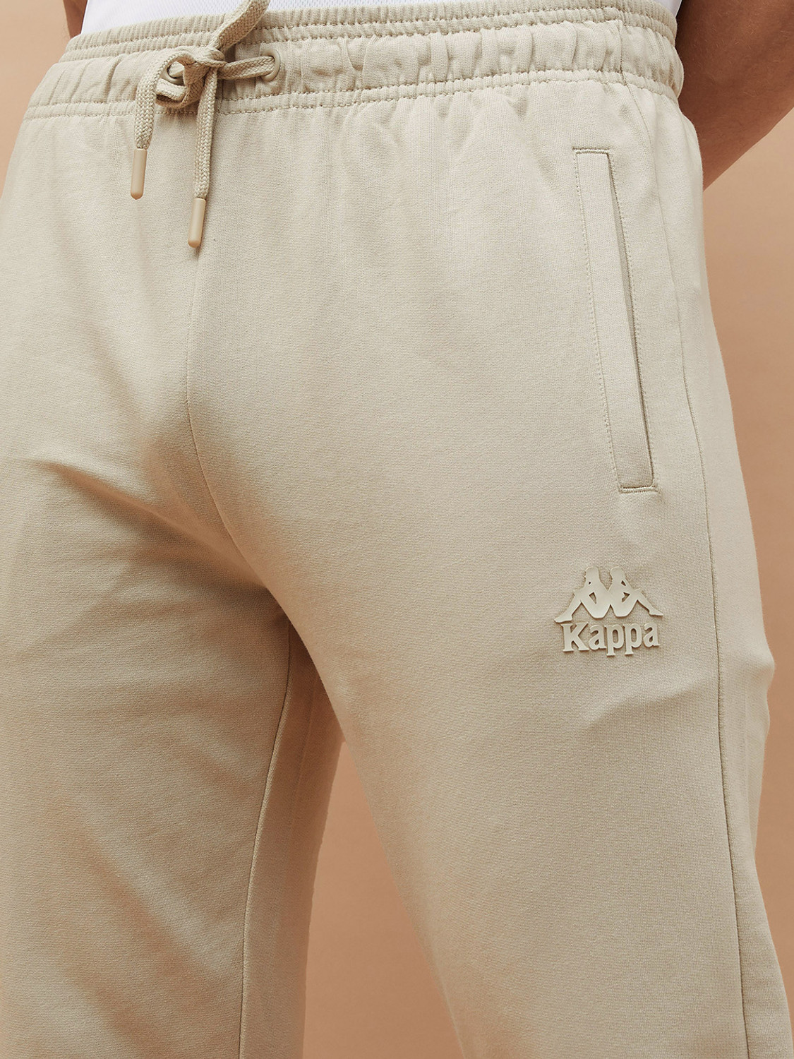 Image of Kappa Solid Men Beige Track Pants