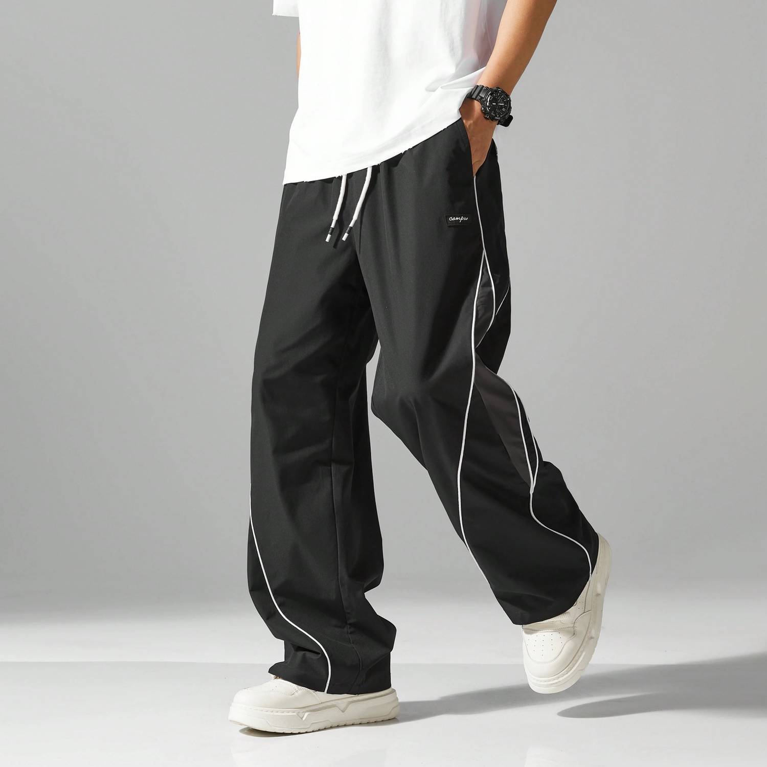 POSHAX Men Black Track Pants - Image 3
