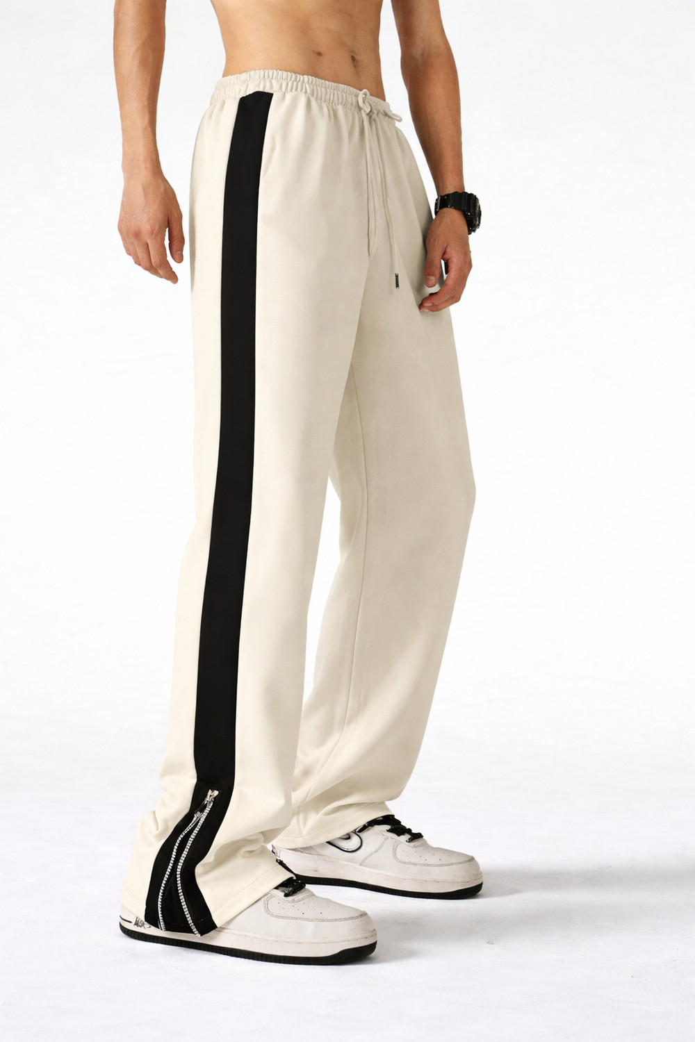 Image of Vontade Colorblock Men Beige Track Pants
