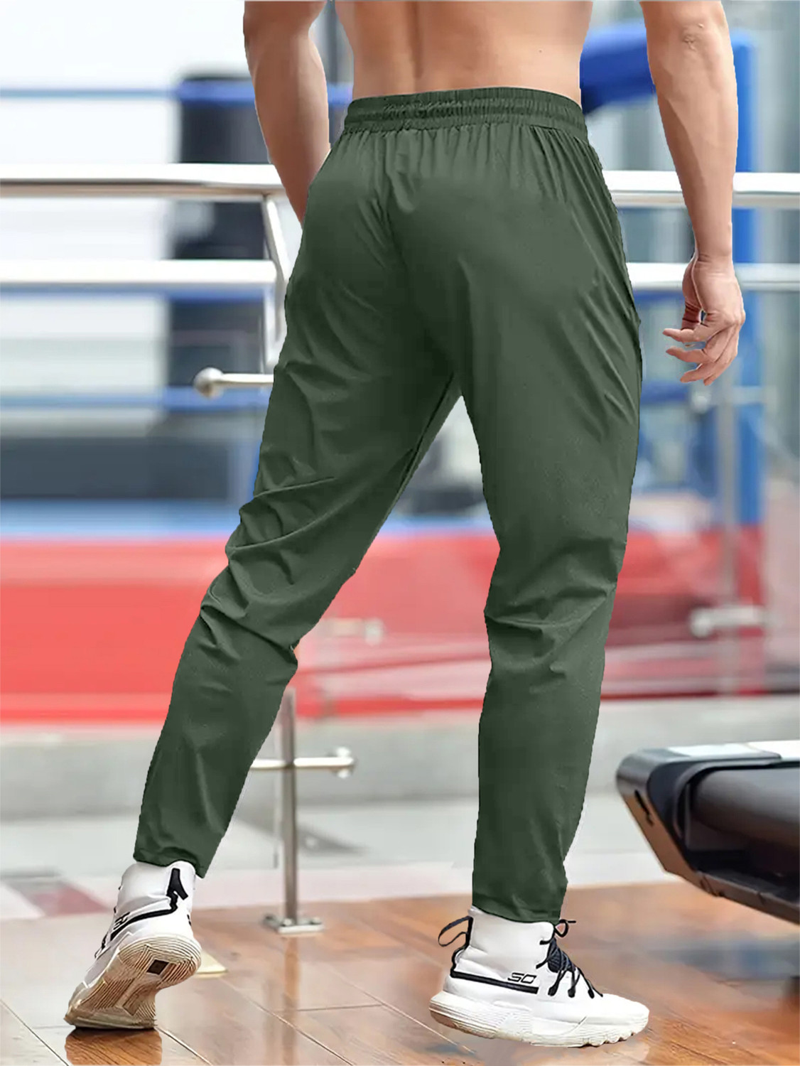 Image of Lripsome Solid Men Olive Track Pants