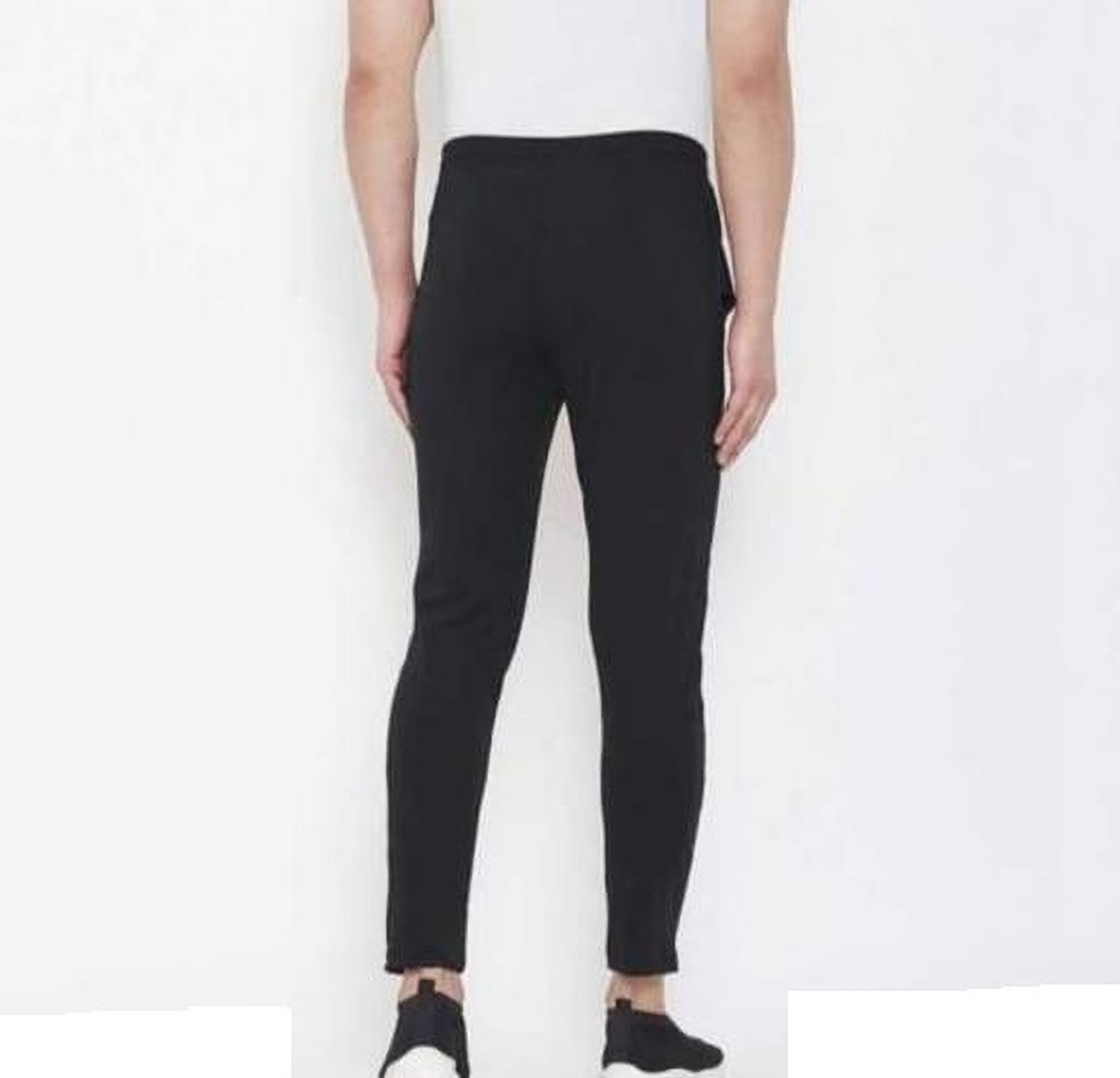 Image of pinkipal Solid Men Black Track Pants