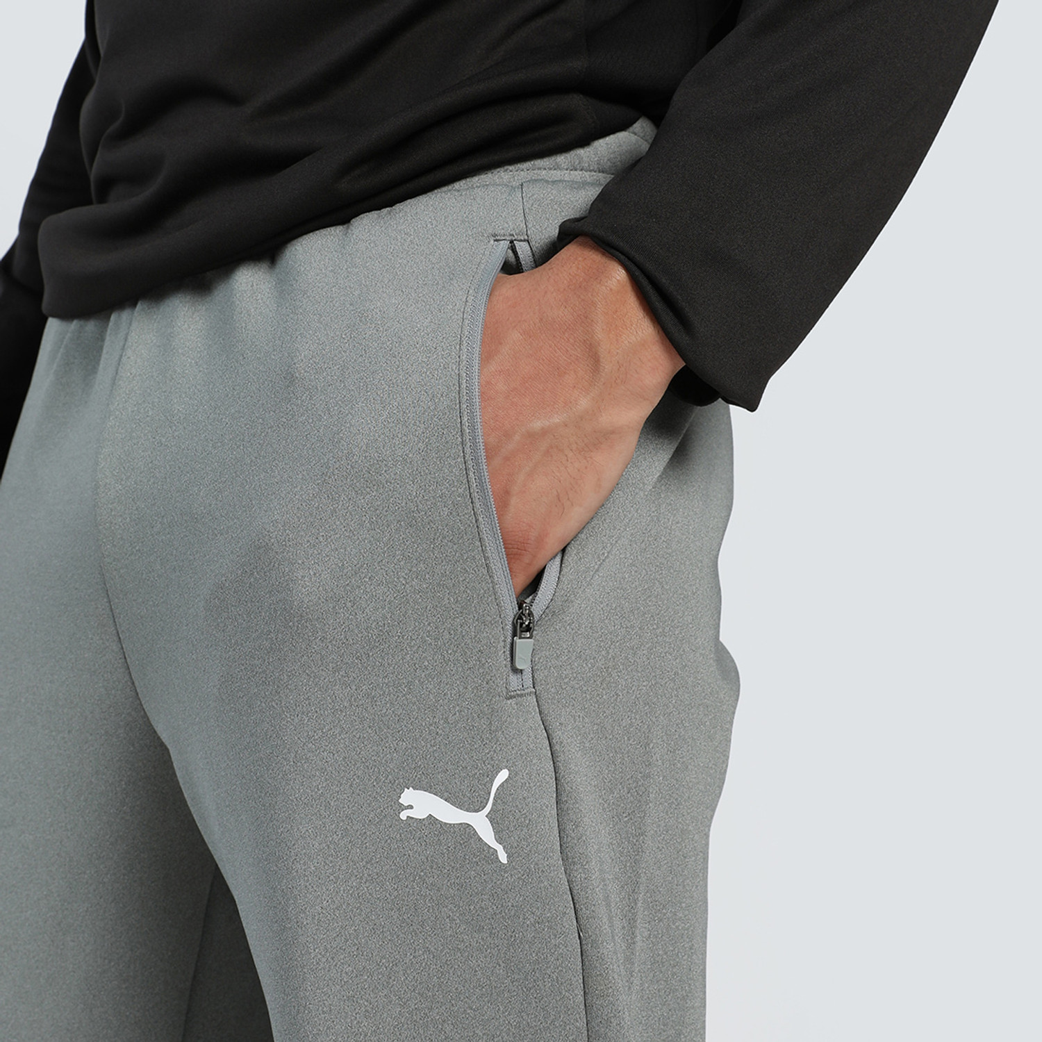 Image of PUMA Solid Men Grey Track Pants