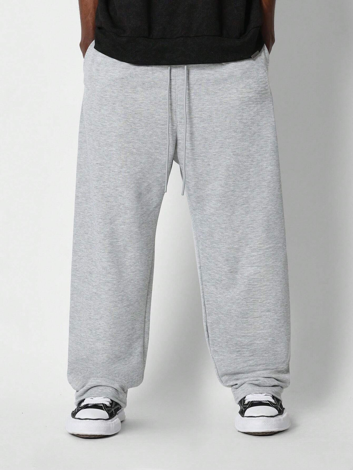 Image of Dockstreet Loose Fit Men Grey Trousers