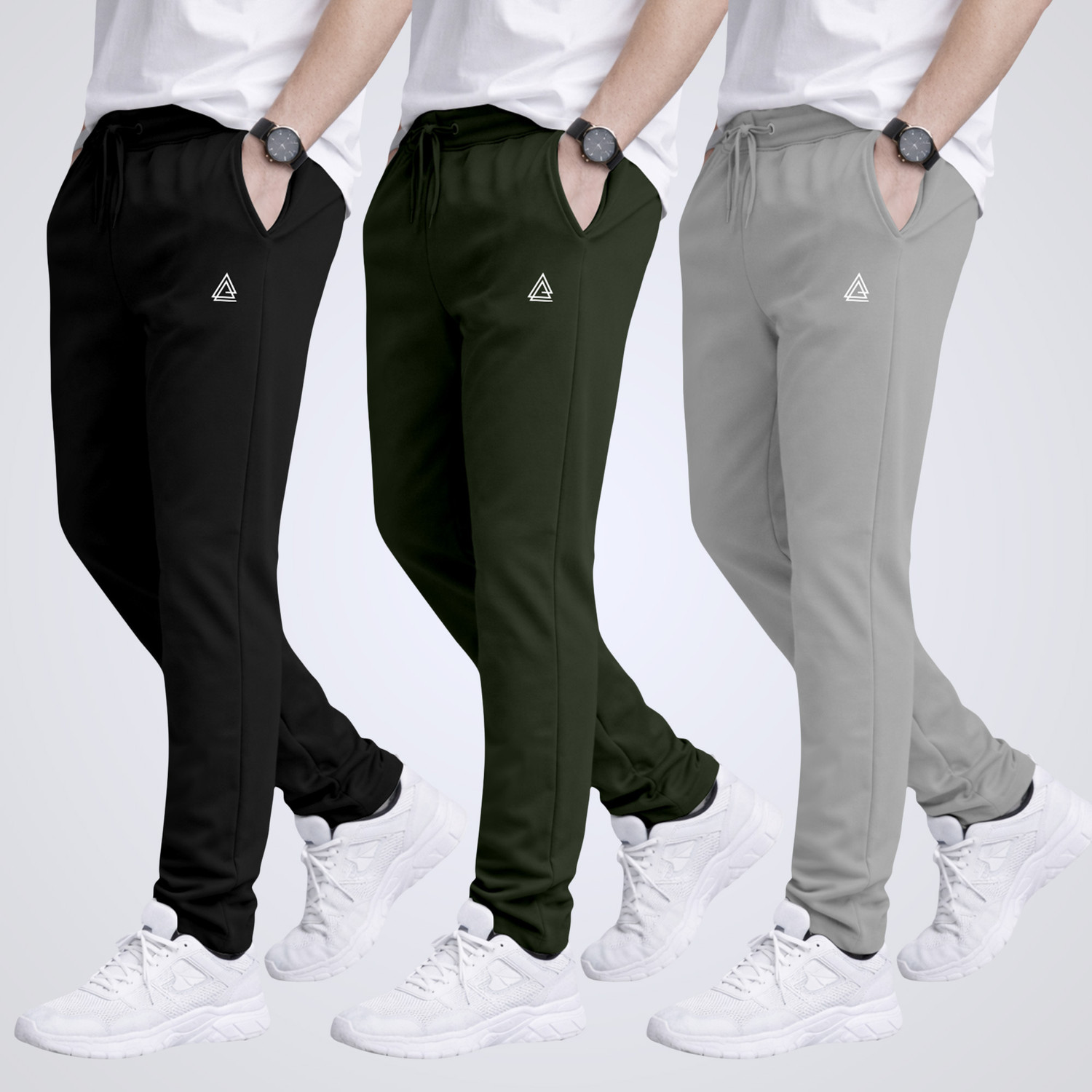 Image of FTX Solid Men Multicolor Track Pants