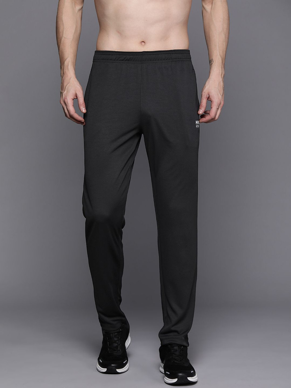 Image of HRX by Hrithik Roshan Solid Men Black Track Pants