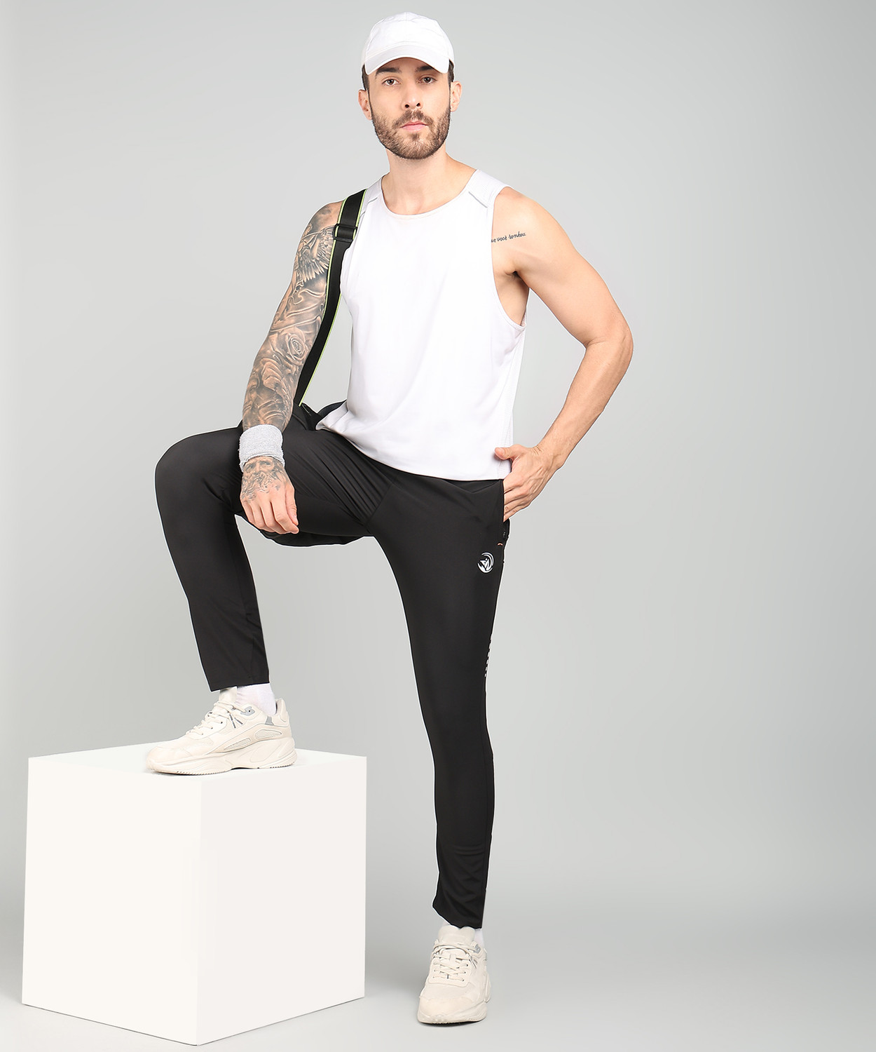 Image of GNOCKFACE Solid Men Black Track Pants