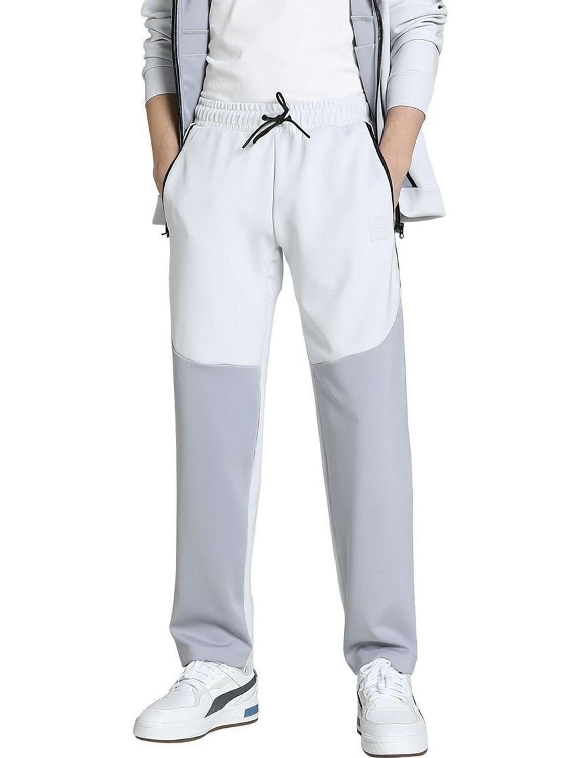 PUMA Colorblock Men Grey Track Pants