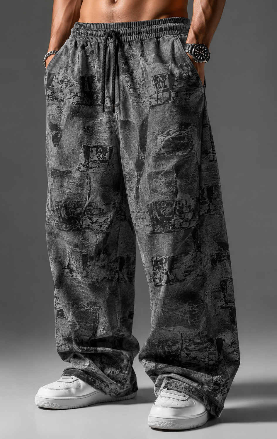 Image of RPIRT Printed Men Black Track Pants