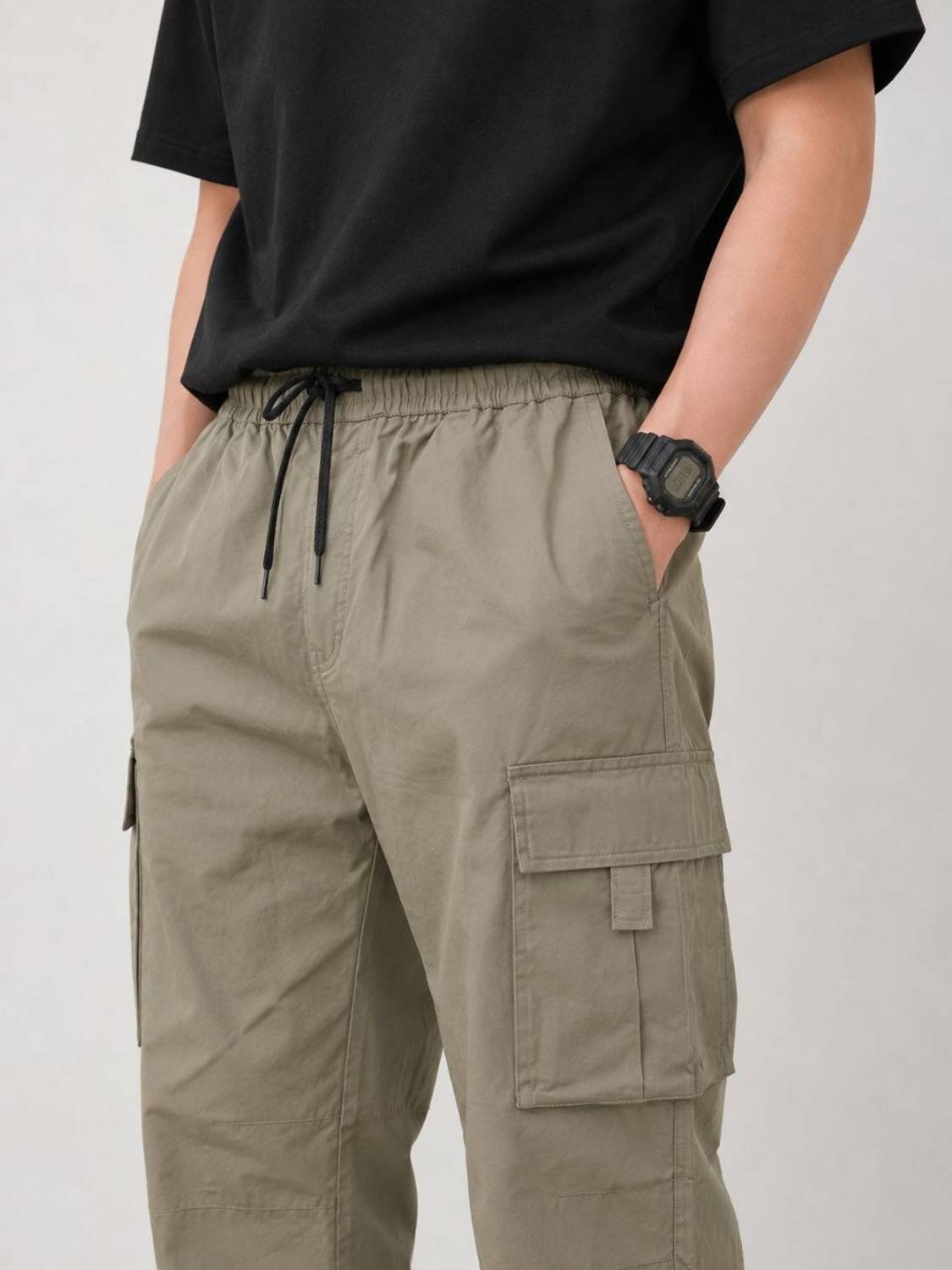 FLY WIND Men Olive Track Pants - Image 2