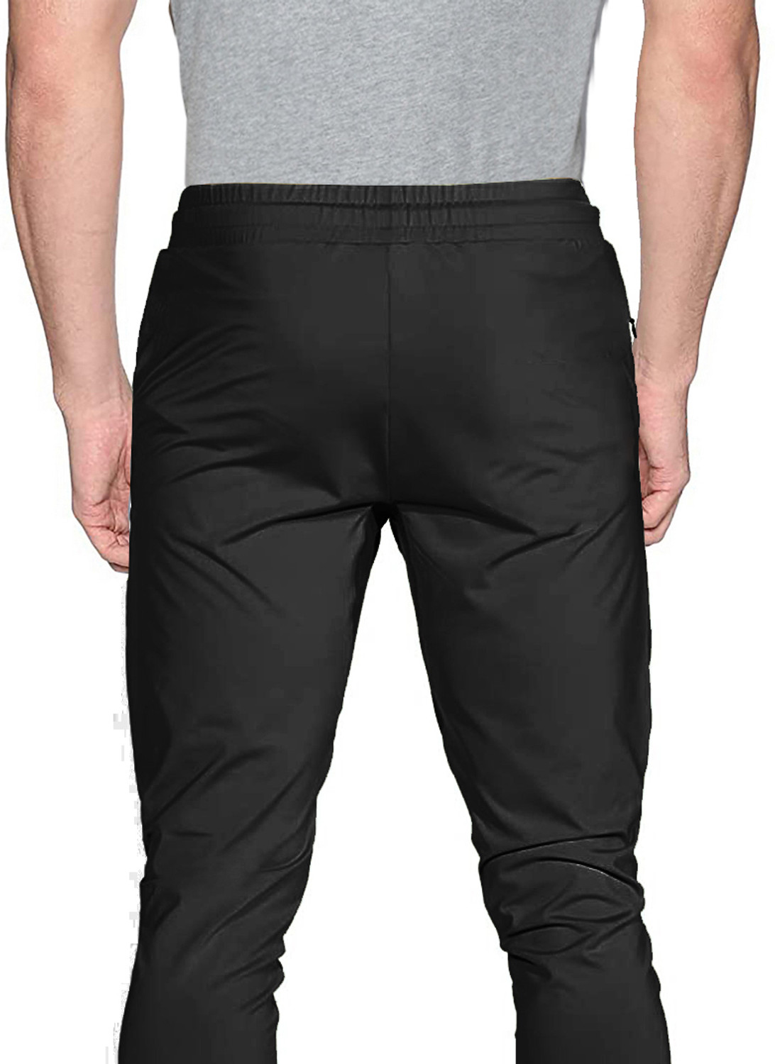 Image of AVOLT Printed Men Black Track Pants