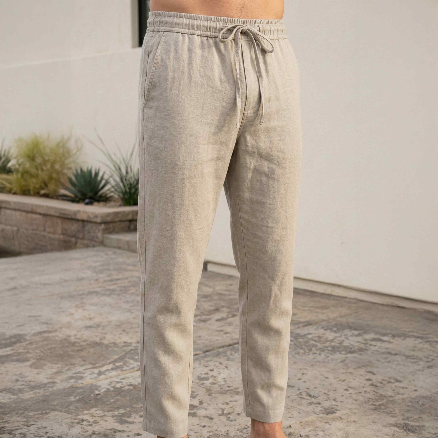 Image of kayko Regular Fit Men Beige Trousers