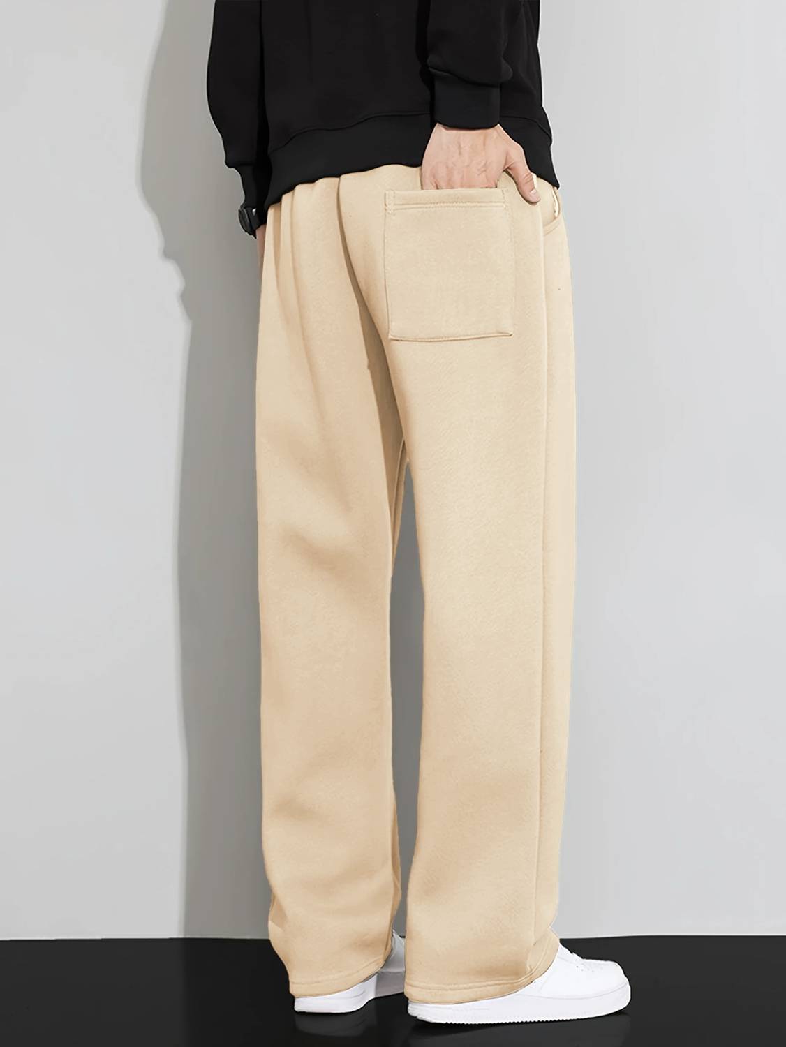 JexPuti Men Beige Track Pants - Image 3